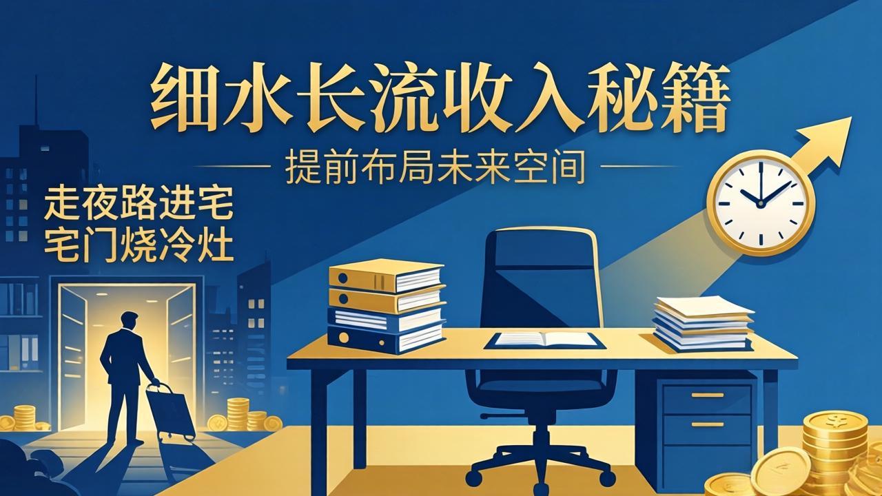 某付费文章：细水长流收入秘籍：走夜路进宅门烧冷灶，提前布局未来空间云学当下-创业资源网-知予轻创网-资源整合-互联网创业课程云学当下