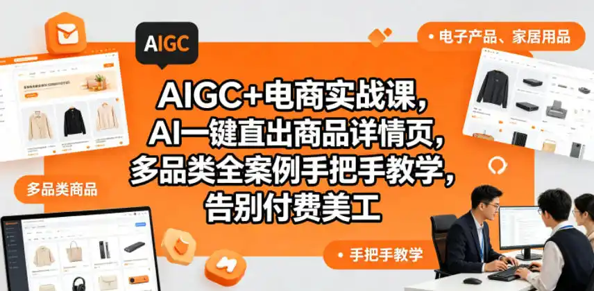 AIGC+电商实战课，AI一键直出商品详情页，多品类全案例手把手教学，告别付费美工(更新0820)云学当下-创业资源网-知予轻创网-资源整合-互联网创业课程云学当下